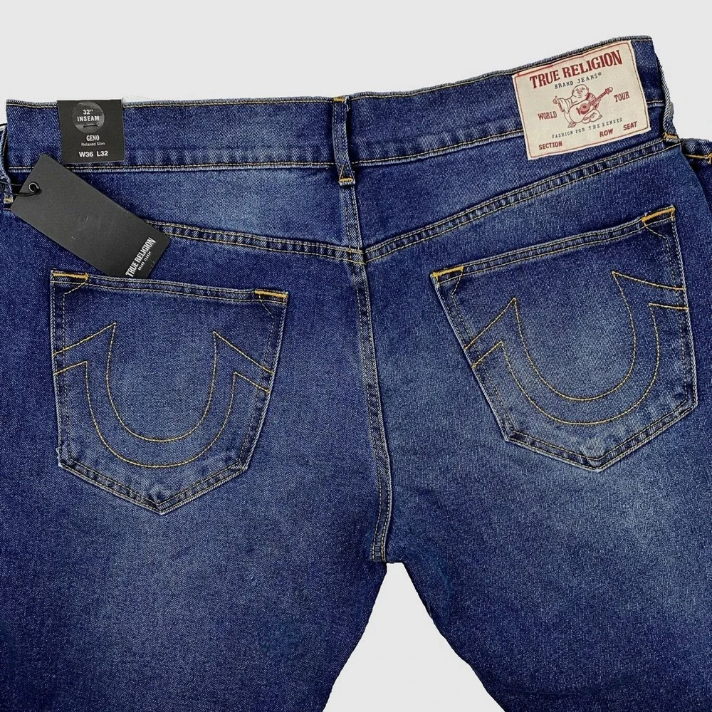 True‎ Religion Geno Relaxed Slim Fit Dark Wash Mens Jeans W36 L32